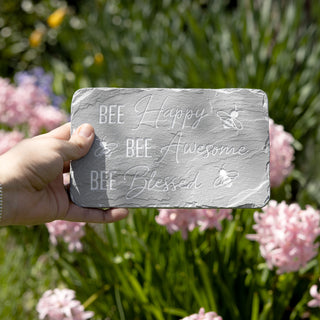 Bee Happy 7" x 4.25" Garden Stone