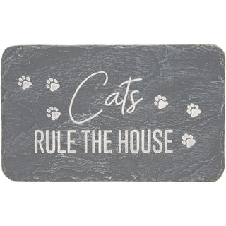 Cats Rule 7" x 4.25" Garden Stone