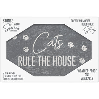 Cats Rule 7" x 4.25" Garden Stone