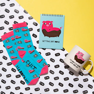 Shit Happens M/L Unisex Cotton Blend Sock