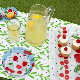 Cherries 16.75" x 11" Glass Serving Tray