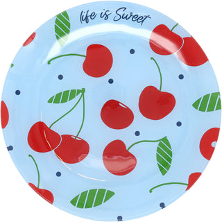 Cherries 8" Glass Appetizer Plate