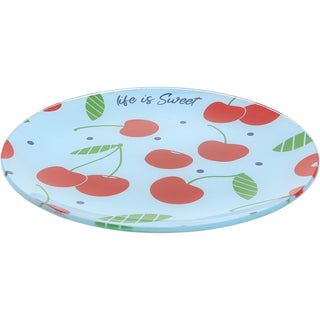 Cherries 8" Glass Appetizer Plate