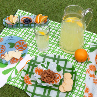 Oranges 11" Glass Serving Tray with 3 Bowls