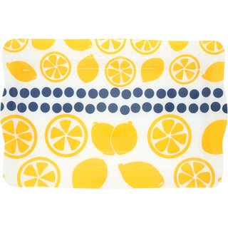 Lemons 16.75" x 11" Glass Serving Tray