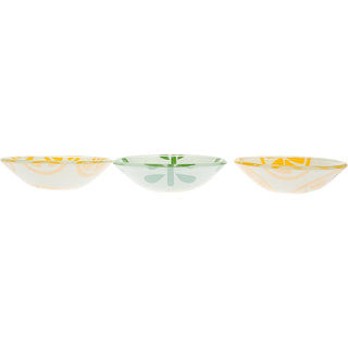 Lemons 11" Glass Serving Tray with 3 Bowls