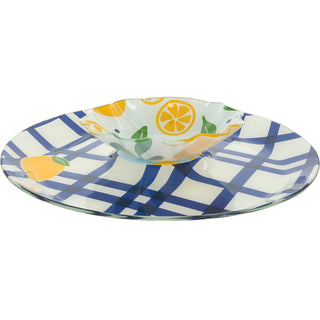 Lemons 11.5" Glass Platter with Bowl