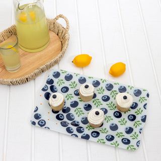 Blueberries 16.75" x 11" Glass Serving Tray