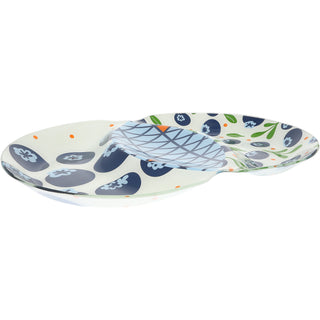 Blueberries 13.75" x 9" Three-Section Platter