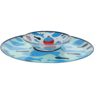 Lake 11.5" Glass Platter with Bowl