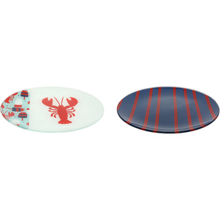 Beach 8" Glass Appetizer Plates (Set of 2)