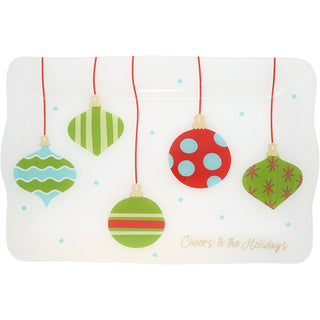 Holiday 16.75" x 11" Glass Serving Tray