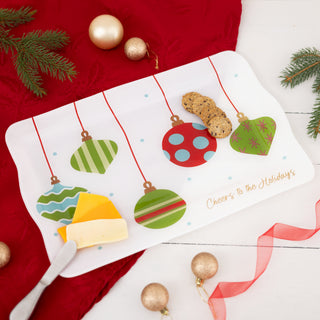 Holiday 16.75" x 11" Glass Serving Tray