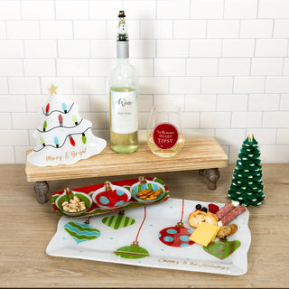 Holiday 16.75" x 11" Glass Serving Tray