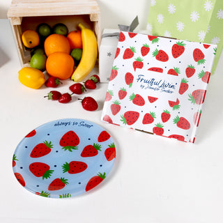 Strawberries 8" Glass Appetizer Plate