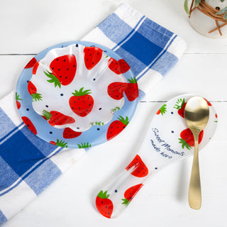Strawberries 6" Glass Bowl