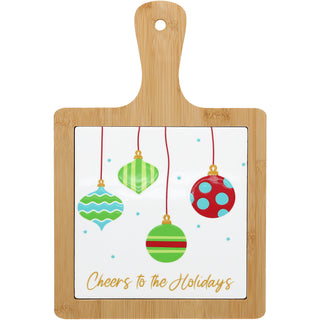 Ornaments 7.5" Bamboo & Ceramic Tile Trivet