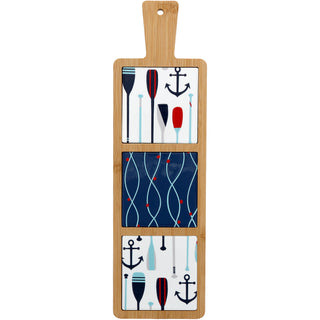 Lake & Waves 16.5" Bamboo & Ceramic Tile Trivet