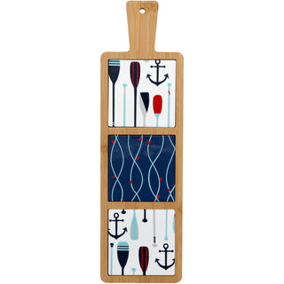 Lake & Waves 16.5" Bamboo & Ceramic Tile Trivet
