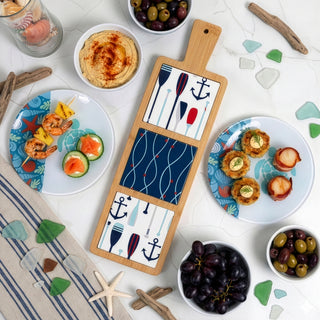 Lake & Waves 16.5" Bamboo & Ceramic Tile Trivet