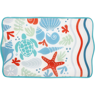 Coastal 16.75" x 11" Glass Serving Tray