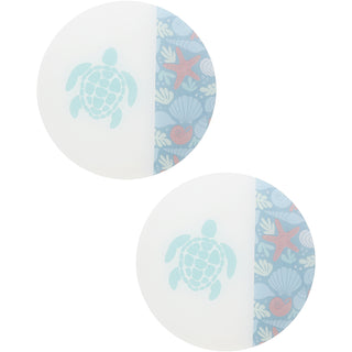 Coastal 8" Glass Appetizer Plates (Set of 2)