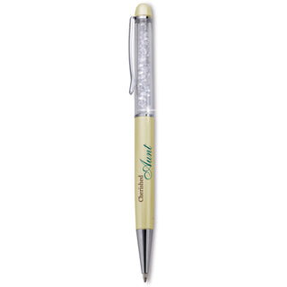 Aunt Green Pen - 5.75" w/Clear Crystal Gems