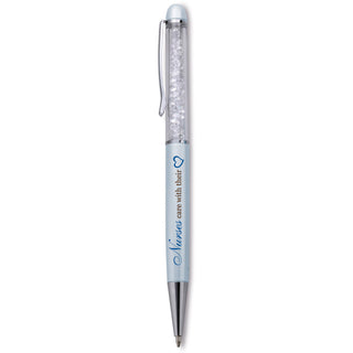 Nurse - Blue Pen 5.75" w/Clear Crystal Gems