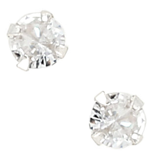 Presents 4mm Sterling Silver Cubic Zirconia Stud Earrings