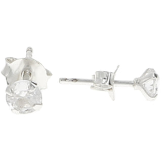 Cocktail Buddy 4mm Sterling Silver Cubic Zirconia Stud Earrings