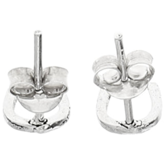 Horse 8mm Sterling Silver Horseshoe Stud Earrings