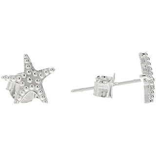 Seashells 8mm Sterling Silver Starfish Stud Earrings