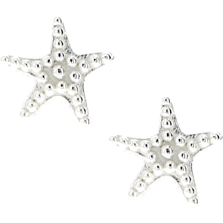 Seashells 8mm Sterling Silver Starfish Stud Earrings