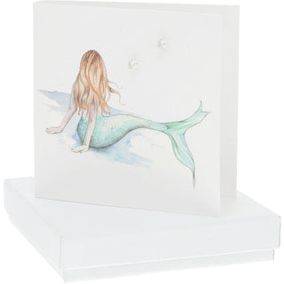 Mermaid 4mm Sterling Silver Cubic Zirconia Stud Earrings