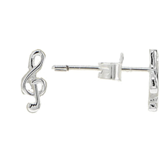 Music 7mm Sterling Silver Music Note Stud Earrings