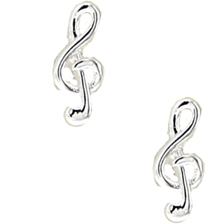 Music 7mm Sterling Silver Music Note Stud Earrings