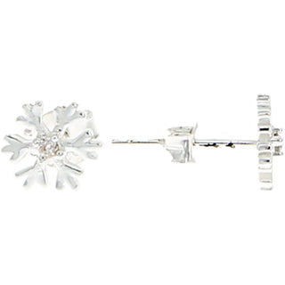 Winter Wishes 7mm Sterling Silver Snowflake Stud Earrings