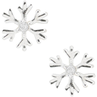 Winter Wishes 7mm Sterling Silver Snowflake Stud Earrings