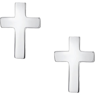 Numbers 6:24 7mm Sterling Silver Cross Stud Earrings