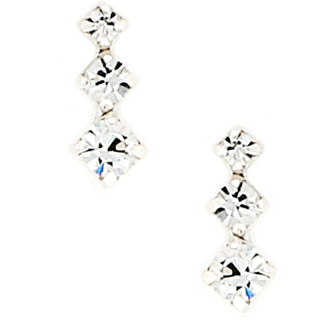 Happy Retirement 10mm Sterling Silver Cubic Zirconia Drop Earrings