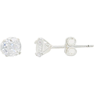 April 5mm Sterling Silver Cubic Zirconia Stud Earrings