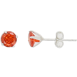 July 5mm Sterling Silver Cubic Zirconia Stud Earrings