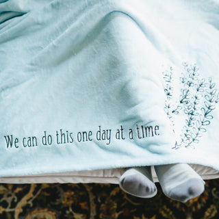 One Day at a Time 50" x 60" Travel Blanket with Carry Case