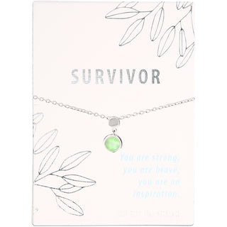 Survivor
Iced Lime Opal 16.5"-18.5" Rhodium Plated Inspirational Necklace