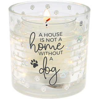 Dog 5 oz Refillable Soy Wax Candle with LED Accents