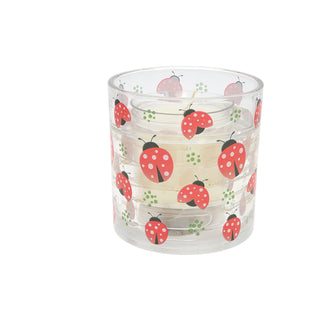 Ladybugs 5 oz Refillable Soy Wax Candle with LED Accents