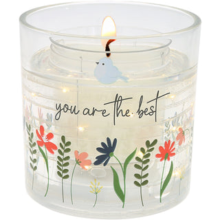 The Best 5 oz Refillable Soy Wax Candle with LED Accents