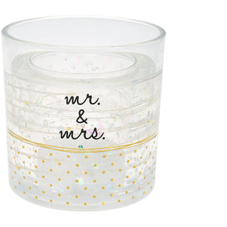 Mr. & Mrs. 5 oz Refillable Soy Wax Candle with LED Accents