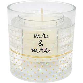 Mr. & Mrs. 5 oz Refillable Soy Wax Candle with LED Accents