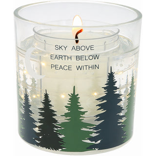Peace Within 5 oz Refillable Soy Wax Candle with LED Accents